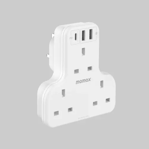 Ổ cắm mở rộng hình chữ T 3 ổ cắm MOMAX US6UK Oneplug có USB - Hình ảnh 3