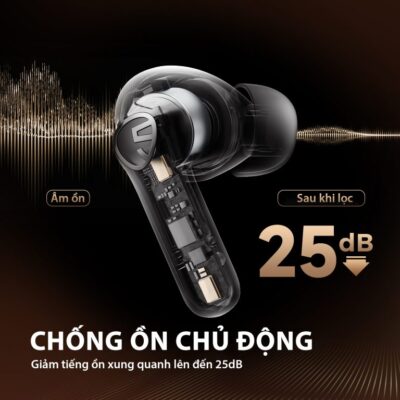 Tai nghe Bluetooth SoundPEATS Life Lite, In-ear, Driver 10mm, Pin 23H, IPX4, Bluetooth 5.3, Game Mode 50ms, ENC Mic - Tai nghe <strong>SoundPEATS Life</strong> thiết kế in-ear, driver 10mm, âm thanh sống động với codec AAC/SBC. Pin 6.5H (tai nghe), 23H (hộp sạc), sạc USB-C. IPX4 chống nước, micro ENC kép, Bluetooth 5.3, độ trễ 50ms (Game Mode). Điều khiển cảm ứng. Bảo hành 12 tháng, lý tưởng cho nghe nhạc, chơi game, đàm thoại.