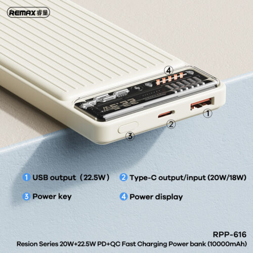 Pin Sạc Dự Phòng Remax RPP-616, Siêu Mỏng 10000mAh, Sạc Nhanh QC 22.5W/PD 20W, Nhiều Màu Ngẫu Nhiên - Hình ảnh 2