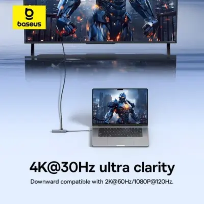 Thiết bị mở rộng hiệu Baseus UltraJoy Series 6-Port HUB AIR (TYPE-C TO 1 HDMI 4K@30HZ + 2 USB 3.0 + 1 USB 2.0 + 1 TYPE-C 3.0 + 1 PD) - Giải phóng sức mạnh kết nối của laptop với hub chuyển đổi <strong>Baseus UltraJoy Series 6-Port HUB AIR</strong>. Đây là giải pháp "tất cả trong một" dành cho người dùng MacBook và laptop Type-C, giúp bạn giải quyết triệt để tình trạng thiếu hụt cổng kết nối. Với 6 cổng chức năng: HDMI xuất hình ảnh 4K@30Hz sắc nét, 2 cổng USB 3.0 truyền dữ liệu nhanh, 1 cổng USB 2.0 ổn định cho phụ kiện và cổng sạc PD 100W mạnh mẽ. Thiết kế "Air" siêu mỏng nhẹ từ hợp kim nhôm cao cấp, <strong>Baseus UltraJoy Series 6-Port HUB AIR</strong> không chỉ bền bỉ mà còn vô cùng di động, là người bạn đồng hành lý tưởng cho công việc và giải trí mọi lúc mọi nơi.