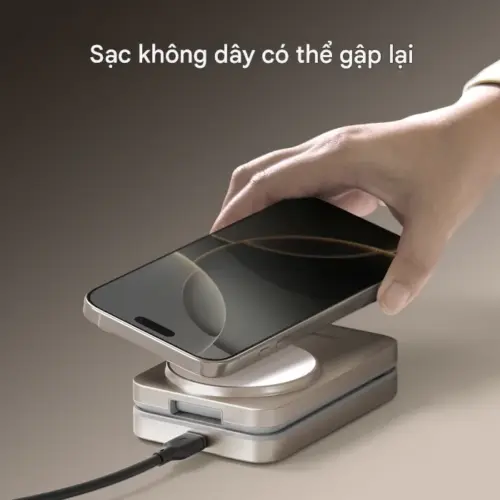 Đế sạc không dây từ tính MOMAX UD36L 1-Charge Q.Port 3 trong 1 Qi2 15W có thể gập lại - Hình ảnh 5