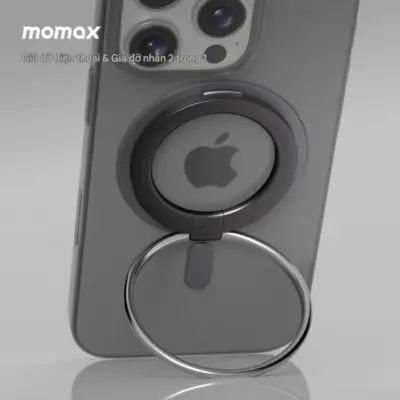 Vòng nhẫn nam châm MOMAX KH19 Hoop - Mở rộng khả năng kết nối từ tính cho smartphone của bạn với <strong>Vòng nhẫn nam châm MOMAX KH19</strong> Hoop. Thiết kế vòng nhẫn đa năng này tích hợp nam châm mạnh mẽ, cho phép bạn dễ dàng biến chiếc điện thoại (hoặc ốp lưng) không có MagSafe thành tương thích với hệ sinh thái MagSafe và các phụ kiện từ tính khác. <strong>MOMAX KH19</strong> có thể được dán trực tiếp lên điện thoại hoặc ốp lưng, mang lại kết nối chắc chắn với sạc không dây từ tính, giá đỡ ô tô, ví MagSafe... Thiết kế mỏng gọn, bền bỉ và dễ lắp đặt. Với <strong>Vòng nhẫn nam châm MOMAX KH19</strong>, bạn sẽ tận hưởng sự tiện lợi và linh hoạt từ tính một cách dễ dàng và hiệu quả.
