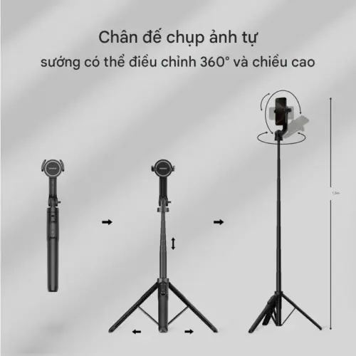 Gậy tự sướng ba chân từ tính MOMAX KM17D Snap Pole có điều khiển từ xa không dây - Hình ảnh 3