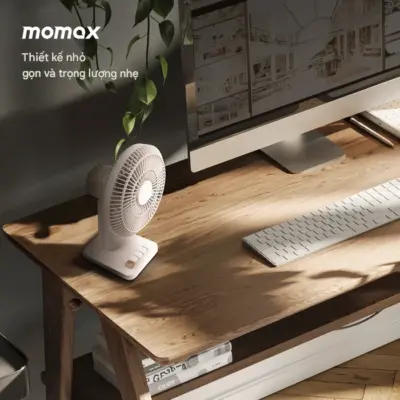 Quạt mini không dây để bàn MOMAX IF20L2 1°Pod siêu êm - Tận hưởng luồng gió mát mẻ tập trung ngay trên bàn làm việc, đầu giường hay bất cứ đâu bạn cần với <strong>Quạt mini không dây để bàn MOMAX IF20L2 1°Pod</strong>. Thiết kế không dây tiện lợi cùng kích thước siêu nhỏ gọn giúp bạn dễ dàng đặt <strong>MOMAX IF20L2 1°Pod</strong> ở mọi không gian. Hoạt động siêu êm ái, không gây tiếng ồn làm phiền, lý tưởng khi làm việc, học tập hay ngủ. Pin dung lượng lớn cho thời gian sử dụng dài. Với nhiều mức tốc độ gió, <strong>Quạt mini không dây MOMAX IF20L2 1°Pod</strong> mang đến sự thoải mái, mát mẻ và yên tĩnh.
