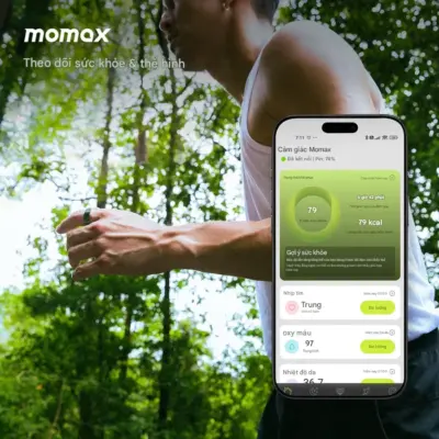 Nhẫn thông minh MOMAX SG1S theo dõi sức khoẻ đa chức năng 1-Sense Active - Theo dõi sức khỏe và hoạt động hàng ngày của bạn một cách thông minh và kín đáo với <strong>Nhẫn thông minh MOMAX SG1S</strong> 1-Sense Active. Thiết bị nhỏ gọn này đeo trên ngón tay, liên tục thu thập dữ liệu về nhịp tim, giấc ngủ, mức độ hoạt động, nhiệt độ da... <strong>MOMAX SG1S</strong> mang đến cái nhìn sâu sắc về tình trạng sức khỏe của bạn thông qua ứng dụng trên điện thoại. Thiết kế tinh tế, chống nước, pin bền bỉ. <strong>Nhẫn thông minh MOMAX SG1S</strong> là phụ kiện công nghệ đeo được hoàn hảo cho những ai muốn theo dõi sức khỏe một cách tiện lợi, không cồng kềnh như đồng hồ thông minh. Nâng cao chất lượng cuộc sống với <strong>MOMAX SG1S</strong>.