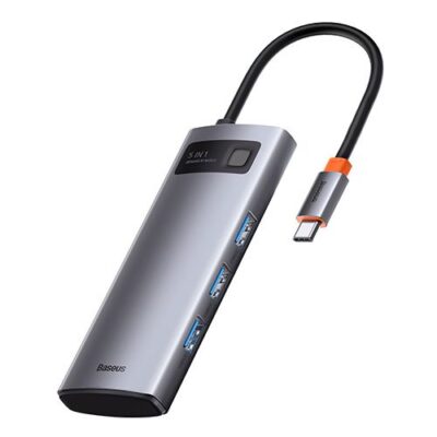 Thiết bị mở rộng hiệu Baseus Metal Gleam Series 5-in-1 Multifunctional Type-C HUB Docking Station 30Hz Version - Bạn đang tìm kiếm một giải pháp kết nối gọn gàng nhưng vẫn mạnh mẽ cho chiếc laptop Type-C của mình? Hub chuyển đổi <strong>Baseus Metal Gleam Series 5-in-1</strong> chính là câu trả lời. Sản phẩm mở rộng một cổng Type-C thành 5 cổng chức năng quan trọng nhất: HDMI 4K@30Hz cho hình ảnh sắc nét, 3 cổng USB 3.0 truyền dữ liệu tốc độ 5Gbps, và cổng sạc nhanh PD 100W. Với thiết kế vỏ nhôm nguyên khối sang trọng, tản nhiệt hiệu quả, đây là phụ kiện không thể thiếu giúp bạn tối ưu hóa không gian làm việc và nâng cao hiệu suất. Hãy đơn giản hóa kết nối của bạn với <strong>Baseus Metal Gleam Series 5-in-1</strong>.