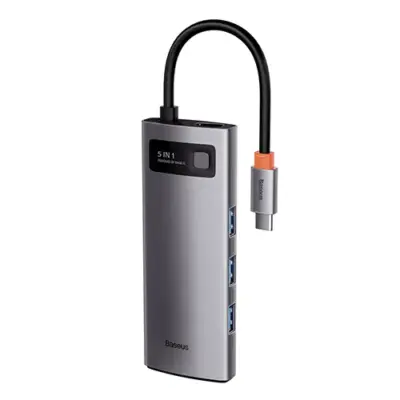 Thiết bị mở rộng hiệu Baseus Metal Gleam Series 5-in-1 Multifunctional Type-C HUB Docking Station 30Hz Version - Bạn đang tìm kiếm một giải pháp kết nối gọn gàng nhưng vẫn mạnh mẽ cho chiếc laptop Type-C của mình? Hub chuyển đổi <strong>Baseus Metal Gleam Series 5-in-1</strong> chính là câu trả lời. Sản phẩm mở rộng một cổng Type-C thành 5 cổng chức năng quan trọng nhất: HDMI 4K@30Hz cho hình ảnh sắc nét, 3 cổng USB 3.0 truyền dữ liệu tốc độ 5Gbps, và cổng sạc nhanh PD 100W. Với thiết kế vỏ nhôm nguyên khối sang trọng, tản nhiệt hiệu quả, đây là phụ kiện không thể thiếu giúp bạn tối ưu hóa không gian làm việc và nâng cao hiệu suất. Hãy đơn giản hóa kết nối của bạn với <strong>Baseus Metal Gleam Series 5-in-1</strong>.