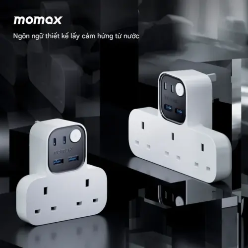 Dây nguồn mở rộng MOMAX US17UKW hình chữ T Charge Work Flow có 2 ổ cắm, 2 cổng USB-A và 2 cổng USB-C - Hình ảnh 3