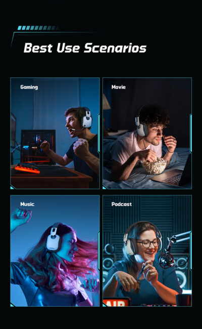 Tai Nghe Gaming Baseus GoPlay 1+ Max - Âm Thanh Vòm 7.1, Không Dây Độ Trễ Thấp, Micro Khử Ồn, Đa Nền Tảng - Thống trị mọi đấu trường ảo với tai nghe gaming không dây <strong>Baseus GoPlay 1+ Max</strong>. Được thiết kế cho game thủ chuyên nghiệp, tai nghe mang đến trải nghiệm âm thanh vòm 7.1 đỉnh cao, giúp bạn xác định chính xác vị trí kẻ địch. Công nghệ kết nối không dây 2.4GHz đảm bảo độ trễ siêu thấp, loại bỏ hoàn toàn hiện tượng lag âm thanh. Micro khử ồn có thể tháo rời giúp giao tiếp với đồng đội luôn rõ ràng, rành mạch. Đệm tai thoáng khí và thiết kế siêu nhẹ cho phép bạn chiến game hàng giờ liền mà vẫn thoải mái. Tương thích đa nền tảng PC, PS5, Switch, <strong>Baseus GoPlay 1+ Max</strong> là vũ khí tối thượng giúp bạn đến gần hơn với chiến thắng.