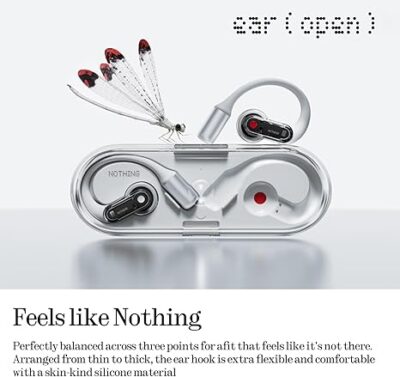 Tai nghe Bluetooth Nothing Ear (Open) B182, Thiết Kế Mở, Driver 14.2mm, Pin 30H, ChatGPT, IP54 - Tai nghe <strong>Nothing Ear (Open) B182</strong> với công nghệ <strong>B182,</strong> thiết kế mở, driver 14.2mm phủ titan, âm thanh rõ nét, tích hợp ChatGPT. Pin 8H (tai nghe), 30H (với hộp sạc), sạc nhanh 10 phút cho 2H. Bluetooth 5.3, 6 mic Clear Voice 2.0, IP54 chống nước. Tùy chỉnh qua app Nothing X, phù hợp thể thao, du lịch. Bảo hành 12 tháng.