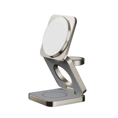 Đế sạc không dây từ tính MOMAX UD31 Qi2 15W 3 trong 1 có thể gập lại Q2.Mag - Đơn giản hóa việc sạc cho hệ sinh thái Apple của bạn với <strong>Đế sạc không dây từ tính MOMAX UD31 Qi2</strong> 3-trong-1 có thể gập lại. Hỗ trợ chuẩn Qi2 mới nhất, <strong>MOMAX UD31 Qi2</strong> cung cấp khả năng sạc nhanh 15W MagSafe cho iPhone (12 trở lên), cùng lúc sạc cho Apple Watch và tai nghe AirPods. Thiết kế 3-trong-1 gọn gàng thay thế nhiều bộ sạc riêng lẻ. Đặc biệt, <strong>MOMAX UD31 Qi2</strong> có thể gập lại siêu nhỏ gọn, lý tưởng để mang theo khi di chuyển. Chất liệu cao cấp, tính năng an toàn. <strong>Đế sạc MOMAX UD31 Qi2</strong> là giải pháp sạc không dây tối ưu, tiện lợi và hiệu quả cho người dùng Apple.