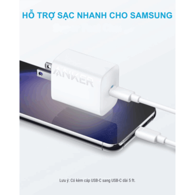 Sạc Nhanh Anker 312 Ace 30W (B2640) Kèm Cáp C to C - Anker B2640 30W Chính Hãng, Giá Tốt - Trải nghiệm tốc độ sạc vượt trội với bộ củ cáp sạc nhanh Anker 312 Ace 30W. Đây là giải pháp sạc toàn diện với củ sạc <strong>Anker B2640 30W</strong> mạnh mẽ, tích hợp công nghệ PowerIQ 3.0 thông minh, cung cấp công suất tối ưu cho mọi thiết bị từ iPhone 15, iPad Pro đến MacBook Air. Thiết kế siêu nhỏ gọn, nhẹ hơn 30% so với sạc gốc, dễ dàng mang theo mọi lúc mọi nơi. <strong>Điểm nổi bật:</strong> <ul> <li><strong>Sạc Nhanh 30W:</strong> Sạc đầy 50% pin iPhone chỉ trong 25 phút.</li> <li><strong>Công nghệ ActiveShield™:</strong> Giám sát nhiệt độ 3 triệu lần mỗi ngày, đảm bảo an toàn tuyệt đối.</li> <li><strong>Siêu nhỏ gọn:</strong> Thiết kế gập tiện lợi, lý tưởng cho du lịch.</li> <li><strong>Trọn bộ tiện lợi:</strong> Đi kèm cáp USB-C to USB-C siêu bền, chịu được 30.000 lần uốn cong.</li> </ul> Cam kết hàng chính hãng Anker 100%, bảo hành 18 tháng. Đặt mua bộ sạc <strong>Anker B2640 30W</strong> ngay hôm nay để không bỏ lỡ những ưu đãi hấp dẫn!
