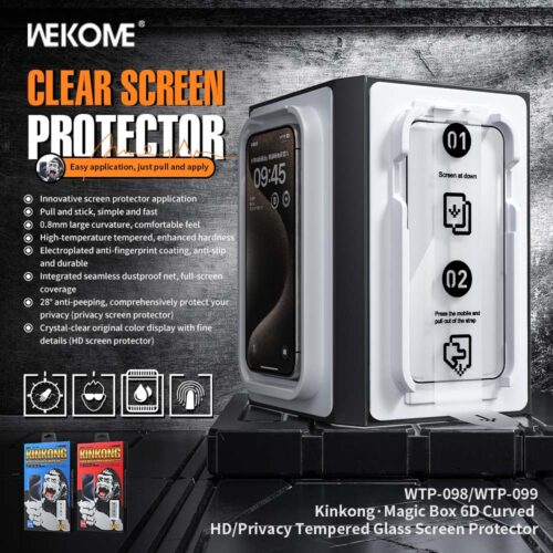 Kính Cường Lực WEKOME WTP-099 Kingkong, Khung Tự Dán, Chống Nhìn Trộm - Hình ảnh 2