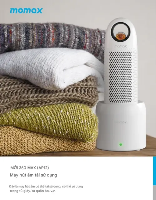 Bộ máy hút ẩm tái sử dụng MOMAX AP12 Fresh 360 Max - Hình ảnh 4