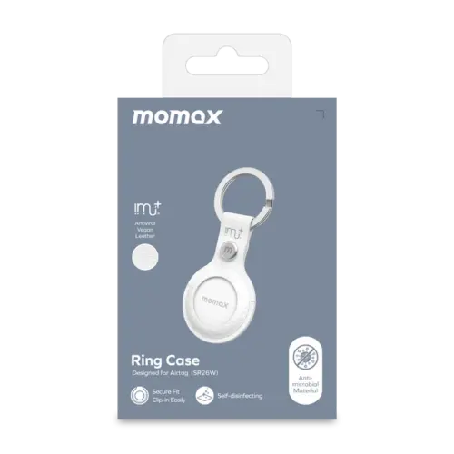 Giá đỡ AirTag MOMAX SR26W Hộp đựng bằng da thuần chay Finder Tag có móc chìa khóa - Hình ảnh 2