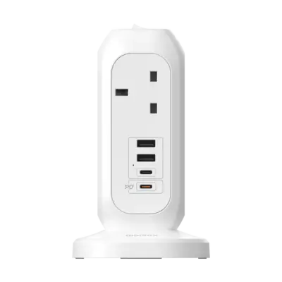 Ổ cắm điện 7 ổ cắm MOMAX US18UK OnePlug có cổng USB - Giải quyết mọi vấn đề thiếu ổ cắm và sạc cho nhiều thiết bị cùng lúc với <strong>Ổ cắm điện MOMAX US18UK</strong> OnePlug. Thiết kế hiện đại tích hợp tới 7 ổ cắm chuẩn UK và các cổng sạc USB tiện lợi (có thể hỗ trợ sạc nhanh tùy phiên bản), cung cấp đủ điểm cấp nguồn cho mọi thiết bị của bạn, từ đồ gia dụng đến smartphone, tablet. Tích hợp các tính năng bảo vệ an toàn tiên tiến, <strong>MOMAX US18UK</strong> mang đến sự an tâm tuyệt đối. Đây là giải pháp năng lượng trung tâm, hiệu quả cho gia đình, văn phòng, hoặc các khu vực cần nhiều điểm cấp nguồn an toàn.