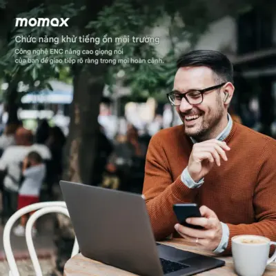 Tai nghe không dây MOMAX BT13 chống ồn 1-Vibe Lite True Wireless - Đắm chìm vào thế giới âm thanh của riêng bạn với <strong>Tai nghe không dây MOMAX BT13</strong> chống ồn 1-Vibe Lite. Công nghệ chống ồn chủ động (ANC) giúp loại bỏ tiếng ồn xung quanh, cho phép bạn tập trung nghe nhạc, podcast hay thưởng thức các cuộc gọi rõ ràng. <strong>MOMAX BT13</strong> mang đến chất âm cân bằng và trải nghiệm đeo thoải mái nhờ thiết kế nhỏ gọn, công thái học. Kết nối không dây True Wireless tiện lợi, pin bền bỉ cùng hộp sạc. Với <strong>Tai nghe không dây MOMAX BT13</strong>, bạn có thể tận hưởng âm thanh chất lượng cao mọi lúc, mọi nơi, không bị làm phiền bởi tiếng ồn môi trường.