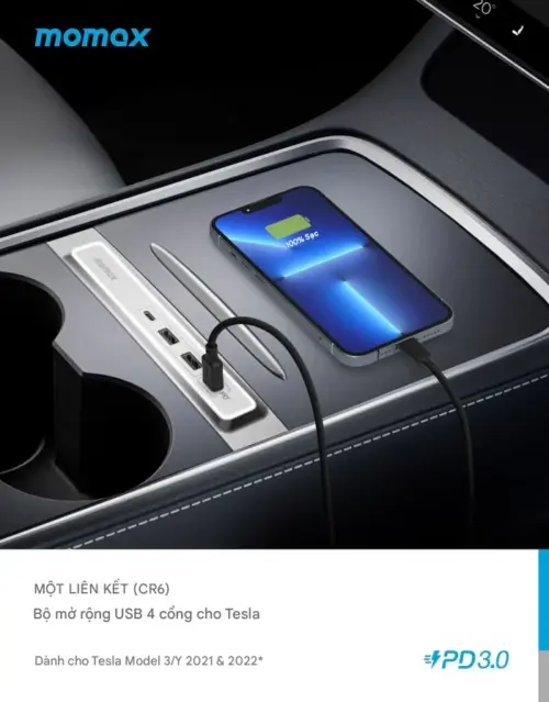 Bộ chuyển đổi MOMAX CR6S mở rộng USB 4 cổng OneLink cho Tesla - Hình ảnh 2