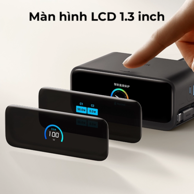 Trạm Sạc Anker Nano 100W 7-in-1 A91C8 - Tích Hợp Cáp USB-C Rút Gọn Siêu Tiện Lợi - Nói lời tạm biệt với mớ dây cáp lộn xộn cùng trạm sạc Anker Nano 100W <strong>A91C8</strong>. Đây là giải pháp 7-trong-1 tối thượng, nổi bật với một cáp sạc USB-C 100W tích hợp có thể rút gọn độc đáo. Bạn sẽ không bao giờ quên hay làm mất dây sạc laptop nữa! Ngoài ra, sản phẩm còn có 2 ổ cắm AC, 2 cổng USB-C, và 2 cổng USB-A, cung cấp tổng công suất USB 100W để sạc mọi thiết bị từ laptop đến điện thoại. Với thiết kế Nano siêu nhỏ gọn và công nghệ an toàn ActiveShield™ 2.0, trạm sạc <strong>A91C8</strong> là lựa chọn hoàn hảo để giữ cho không gian làm việc của bạn luôn ngăn nắp và đầy năng lượng.