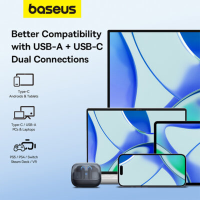 Tai nghe không dây hiệu Baseus AeQur G10 - Chinh phục mọi đấu trường ảo với tai nghe gaming <strong>Baseus AeQur G10</strong>. Được thiết kế dành riêng cho game thủ, tai nghe mang đến độ trễ siêu thấp chỉ 25ms qua kết nối 2.4G Dongle, cho phản ứng tức thì và lợi thế tuyệt đối. Công nghệ kết nối kép đột phá cho phép bạn vừa chơi game trên PC/Console, vừa nhận cuộc gọi từ điện thoại qua Bluetooth 5.3 mà không cần tháo tai nghe. Đắm chìm trong không gian âm thanh vòm 360° sống động, xác định chính xác vị trí kẻ địch. Thiết kế mecha đầy cảm hứng cùng đèn RGB rực rỡ thể hiện cá tính. Trang bị ngay <strong>Baseus AeQur G10</strong> để thống trị thế giới game của bạn!