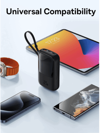 Sạc dự phòng hiệu Baseus Qpow Pro+ Digital Display Fast Charge 10000mAh 22.5W Type-C Edition - Hãy quên đi mớ dây cáp rối rắm! Sạc dự phòng <strong>Baseus Qpow Pro</strong>+ chính là giải pháp năng lượng "tất cả trong một" mà bạn cần. Với sợi cáp Type-C được tích hợp sẵn một cách thông minh, bạn sẽ không bao giờ phải lo lắng về việc quên mang theo cáp sạc. Dung lượng 10000mAh nhỏ gọn cùng công suất sạc nhanh 22.5W mạnh mẽ giúp nạp đầy năng lượng cho các thiết bị của bạn trong chớp mắt. Màn hình LED kỹ thuật số hiển thị chính xác dung lượng pin còn lại, giúp bạn luôn chủ động trong mọi tình huống. Nhỏ gọn, mạnh mẽ và siêu tiện lợi, <strong>Baseus Qpow Pro</strong>+ là người bạn đồng hành không thể thiếu cho cuộc sống năng động.