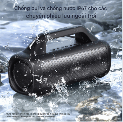 Loa Bluetooth Earfun Uboom X - Trải nghiệm sức mạnh âm thanh toàn diện với loa Bluetooth <strong>Earfun Uboom X</strong>. Được thiết kế để trở thành chiếc loa tất cả trong một, sản phẩm mang đến âm thanh 360° sống động với công suất 80W bùng nổ và công nghệ XBass độc quyền cho âm trầm sâu lắng. Thắp sáng mọi không gian với hệ thống đèn LED RGB tùy chỉnh, đồng bộ theo điệu nhạc. Với thiết kế siêu bền, chuẩn chống nước IP67, thời lượng pin 30 giờ cùng chức năng sạc dự phòng, <strong>Earfun Uboom X</strong> là người bạn đồng hành lý tưởng cho mọi bữa tiệc, mọi chuyến phiêu lưu, từ trong nhà ra đến ngoài trời.