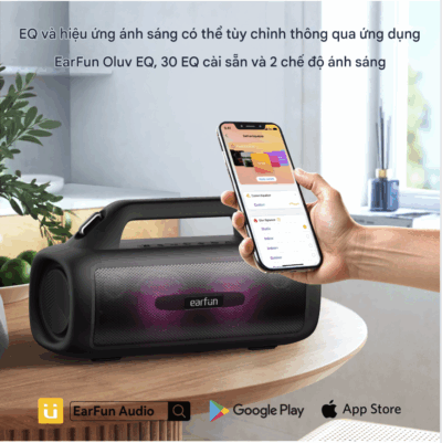 Loa Bluetooth Earfun Uboom X - Trải nghiệm sức mạnh âm thanh toàn diện với loa Bluetooth <strong>Earfun Uboom X</strong>. Được thiết kế để trở thành chiếc loa tất cả trong một, sản phẩm mang đến âm thanh 360° sống động với công suất 80W bùng nổ và công nghệ XBass độc quyền cho âm trầm sâu lắng. Thắp sáng mọi không gian với hệ thống đèn LED RGB tùy chỉnh, đồng bộ theo điệu nhạc. Với thiết kế siêu bền, chuẩn chống nước IP67, thời lượng pin 30 giờ cùng chức năng sạc dự phòng, <strong>Earfun Uboom X</strong> là người bạn đồng hành lý tưởng cho mọi bữa tiệc, mọi chuyến phiêu lưu, từ trong nhà ra đến ngoài trời.