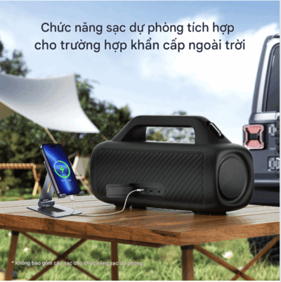 Loa Bluetooth Earfun Uboom X - Trải nghiệm sức mạnh âm thanh toàn diện với loa Bluetooth <strong>Earfun Uboom X</strong>. Được thiết kế để trở thành chiếc loa tất cả trong một, sản phẩm mang đến âm thanh 360° sống động với công suất 80W bùng nổ và công nghệ XBass độc quyền cho âm trầm sâu lắng. Thắp sáng mọi không gian với hệ thống đèn LED RGB tùy chỉnh, đồng bộ theo điệu nhạc. Với thiết kế siêu bền, chuẩn chống nước IP67, thời lượng pin 30 giờ cùng chức năng sạc dự phòng, <strong>Earfun Uboom X</strong> là người bạn đồng hành lý tưởng cho mọi bữa tiệc, mọi chuyến phiêu lưu, từ trong nhà ra đến ngoài trời.