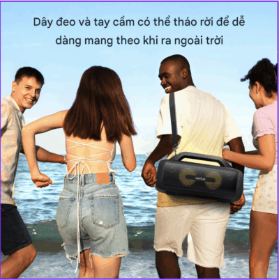 Loa Bluetooth Earfun Uboom X - Trải nghiệm sức mạnh âm thanh toàn diện với loa Bluetooth <strong>Earfun Uboom X</strong>. Được thiết kế để trở thành chiếc loa tất cả trong một, sản phẩm mang đến âm thanh 360° sống động với công suất 80W bùng nổ và công nghệ XBass độc quyền cho âm trầm sâu lắng. Thắp sáng mọi không gian với hệ thống đèn LED RGB tùy chỉnh, đồng bộ theo điệu nhạc. Với thiết kế siêu bền, chuẩn chống nước IP67, thời lượng pin 30 giờ cùng chức năng sạc dự phòng, <strong>Earfun Uboom X</strong> là người bạn đồng hành lý tưởng cho mọi bữa tiệc, mọi chuyến phiêu lưu, từ trong nhà ra đến ngoài trời.