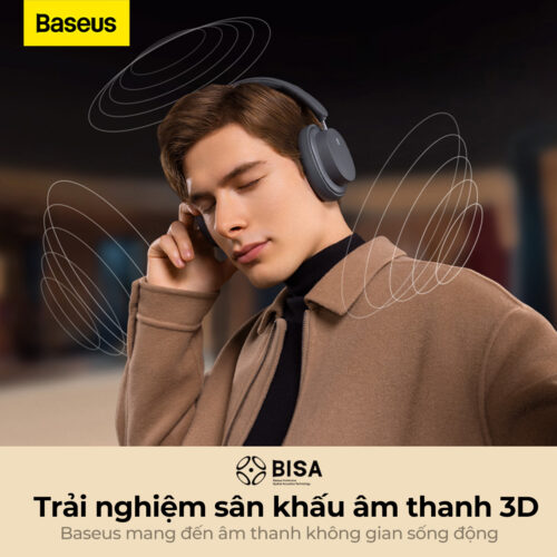 Tai Nghe Chụp Tai Không Dây Baseus Bowie D05 - Chống Ồn, Âm Thanh Hi-Fi, Pin 70 Giờ, Độ Trễ Thấp Chơi Game - Hình ảnh 9