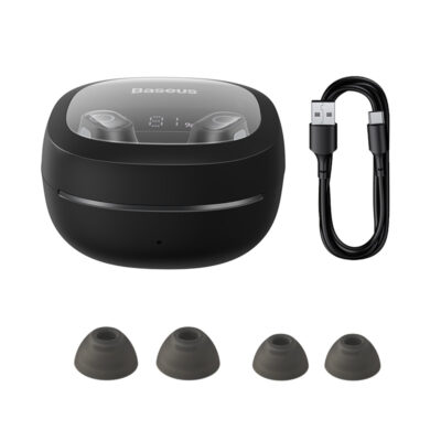 Tai Nghe Không Dây Baseus Bowie WM02+ - Màn Hình LED, Bluetooth 5.3, Pin 25 Giờ, Thiết Kế Thời Trang - Nâng tầm phong cách của bạn với tai nghe không dây <strong>Baseus Bowie WM02+</strong>. Điểm nhấn đột phá là màn hình LED kỹ thuật số ngay trên hộp sạc, hiển thị chính xác % pin còn lại và thời gian sạc, giúp bạn luôn chủ động về năng lượng. Thiết kế "viên nang" trong suốt siêu nhỏ gọn, thời trang, mang lại cảm giác đeo nhẹ nhàng và thoải mái. Trang bị công nghệ Bluetooth 5.3 mới nhất, tai nghe đảm bảo kết nối ổn định và độ trễ cực thấp chỉ 60ms, lý tưởng cho việc chơi game. Tận hưởng âm nhạc suốt 50 giờ cùng hộp sạc và công nghệ sạc nhanh 10 phút cho 2 giờ sử dụng. <strong>Baseus Bowie WM02+</strong> là sự lựa chọn hoàn hảo cho thế hệ trẻ năng động và cá tính.