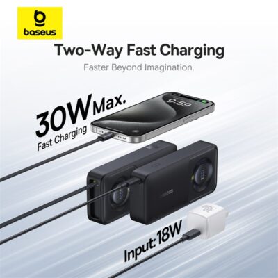 Sạc dự phòng hiệu Baseus Free2Pull with Retractable Cable 10000mAh 30W - Mệt mỏi với mớ dây cáp sạc lộn xộn? Pin sạc dự phòng <strong>Baseus Free2Pull</strong> là cuộc cách mạng về sự tiện lợi mà bạn hằng mong đợi! Thiết kế độc đáo với cáp rút gọn 2 trong 1 (Type-C & Lightning) được tích hợp sẵn, giúp bạn sạc mọi thiết bị mà không cần mang theo dây riêng. Công suất sạc nhanh Power Delivery 30W mạnh mẽ, đủ sức sạc nhanh cho cả iPhone, Android và thậm chí là MacBook Air. Dung lượng 10000mAh nhỏ gọn, lý tưởng cho nhu cầu hàng ngày, cùng màn hình LED kỹ thuật số hiển thị phần trăm pin trực quan. Sở hữu ngay <strong>Baseus Free2Pull</strong> để trải nghiệm sự tự do và gọn gàng tối thượng trong lòng bàn tay.