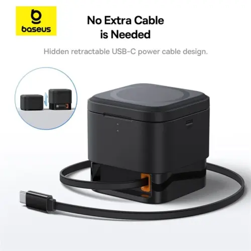 Baseus MagPro 2-in-1 Magnetic Wireless Charger 25W Cosmic Black - Hình ảnh 8