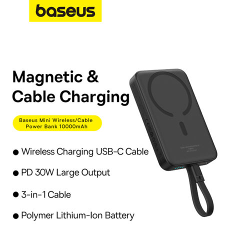 Sạc dự phòng không dây hiệu Baseus Magnetic Mini Fast Charge Type-C Edition 10000mAh 30W - Hình ảnh 10