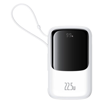 Sạc dự phòng hiệu Baseus Qpow Pro+ Digital Display Fast Charge 10000mAh 22.5W Type-C Edition - Hãy quên đi mớ dây cáp rối rắm! Sạc dự phòng <strong>Baseus Qpow Pro</strong>+ chính là giải pháp năng lượng "tất cả trong một" mà bạn cần. Với sợi cáp Type-C được tích hợp sẵn một cách thông minh, bạn sẽ không bao giờ phải lo lắng về việc quên mang theo cáp sạc. Dung lượng 10000mAh nhỏ gọn cùng công suất sạc nhanh 22.5W mạnh mẽ giúp nạp đầy năng lượng cho các thiết bị của bạn trong chớp mắt. Màn hình LED kỹ thuật số hiển thị chính xác dung lượng pin còn lại, giúp bạn luôn chủ động trong mọi tình huống. Nhỏ gọn, mạnh mẽ và siêu tiện lợi, <strong>Baseus Qpow Pro</strong>+ là người bạn đồng hành không thể thiếu cho cuộc sống năng động.