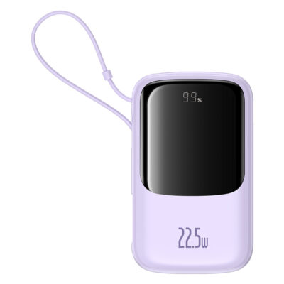 Sạc dự phòng hiệu Baseus Qpow Pro+ Digital Display Fast Charge 10000mAh 22.5W Type-C Edition - Hãy quên đi mớ dây cáp rối rắm! Sạc dự phòng <strong>Baseus Qpow Pro</strong>+ chính là giải pháp năng lượng "tất cả trong một" mà bạn cần. Với sợi cáp Type-C được tích hợp sẵn một cách thông minh, bạn sẽ không bao giờ phải lo lắng về việc quên mang theo cáp sạc. Dung lượng 10000mAh nhỏ gọn cùng công suất sạc nhanh 22.5W mạnh mẽ giúp nạp đầy năng lượng cho các thiết bị của bạn trong chớp mắt. Màn hình LED kỹ thuật số hiển thị chính xác dung lượng pin còn lại, giúp bạn luôn chủ động trong mọi tình huống. Nhỏ gọn, mạnh mẽ và siêu tiện lợi, <strong>Baseus Qpow Pro</strong>+ là người bạn đồng hành không thể thiếu cho cuộc sống năng động.