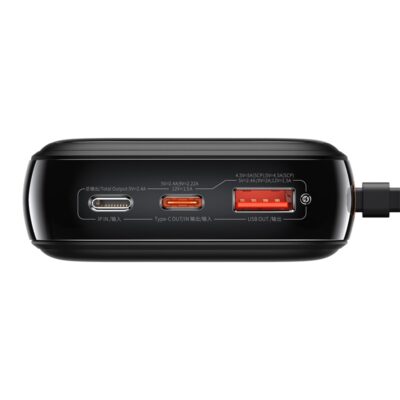 Sạc dự phòng hiệu Baseus Qpow Pro Digital Display Fast Charge 20000mAh 20W iP Edition - Bạn mệt mỏi vì phải luôn nhớ mang theo cáp sạc? Pin sạc dự phòng <strong>Baseus Qpow Pro</strong> chính là giải pháp tối ưu dành cho bạn! Với thiết kế độc đáo tích hợp sẵn cáp Lightning, bạn có thể sạc nhanh iPhone của mình mọi lúc mọi nơi mà không cần dây nhợ lằng nhằng. Công suất sạc nhanh Power Delivery 20W giúp nạp đầy 60% pin chỉ trong 30 phút. Dung lượng khủng 20000mAh đảm bảo năng lượng cho nhiều ngày sử dụng, lý tưởng cho những chuyến đi dài. Màn hình LED kỹ thuật số hiển thị chính xác % pin còn lại, giúp bạn luôn chủ động. Sạc cùng lúc 3 thiết bị với 3 cổng ra tiện lợi. <strong>Baseus Qpow Pro</strong> là sự kết hợp hoàn hảo giữa sức mạnh, sự tiện lợi và phong cách.