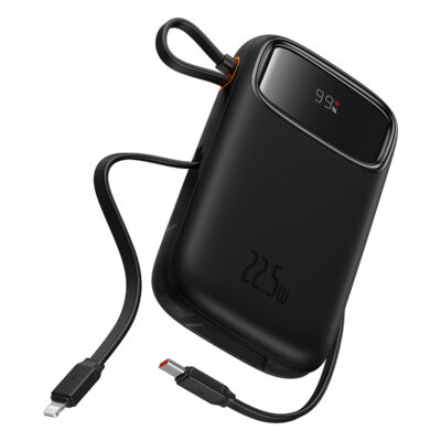 Sạc dự phòng hiệu Baseus Qpow2 Dual-Cable Digital Display Fast Charge 20000mAh 22.5W - Chấm dứt nỗi lo quên dây sạc với pin sạc dự phòng <strong>Baseus Qpow2</strong>! Đây là giải pháp năng lượng tối thượng với 2 cáp sạc (1 Type-C & 1 Lightning) được tích hợp sẵn, gọn gàng ngay trên thân pin. Với công suất sạc nhanh 22.5W, sản phẩm hỗ trợ đa giao thức từ Huawei SCP đến PD 20W, giúp sạc 60% pin cho iPhone chỉ trong 30 phút. Dung lượng khủng 20000mAh đảm bảo năng lượng cho nhiều ngày, trong khi màn hình LED kỹ thuật số hiển thị chính xác % pin còn lại. Đặc biệt, <strong>Baseus Qpow2</strong> có khả năng sạc cùng lúc cho 4 thiết bị, biến nó thành một trạm năng lượng di động thực thụ. Đây là sự lựa chọn hoàn hảo cho người dùng tìm kiếm sự tiện lợi và sức mạnh tối đa.