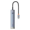 Hub Baseus Ultrajoy Series 6 cổng Air (TYPE-C TO 1 HDMI 4K@60HZ + 2 USB 3.0 + 1 USB 2.0 + 1 TYPE-C 3.0 + 1 PD) - Nâng cấp toàn diện không gian làm việc của bạn với <strong>Baseus UltraJoy Series 7-Port Docking Station</strong>. Đây là giải pháp tối thượng giúp biến chiếc laptop Type-C mỏng nhẹ thành một trạm làm việc chuyên nghiệp, mạnh mẽ. Với 7 cổng kết nối thiết yếu: HDMI xuất hình ảnh 4K@60Hz siêu mượt, 3 cổng USB 3.0 tốc độ cao 5Gbps, khe đọc thẻ SD/TF tiện lợi cho nhiếp ảnh gia và nhà sáng tạo nội dung, cùng cổng sạc nhanh PD 100W. Thiết kế từ hợp kim nhôm sang trọng, tản nhiệt hiệu quả, trạm kết nối <strong>Baseus UltraJoy Series 7-Port Docking Station</strong> là trung tâm chỉ huy, giúp bạn tối ưu hóa hiệu suất, giải phóng sự sáng tạo và làm việc không giới hạn.