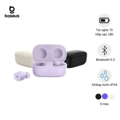 Tai nghe không dây hiệu Baseus Bowie E18 - Định nghĩa lại trải nghiệm nghe của bạn với tai nghe không dây <strong>Baseus Bowie E18</strong>. Sở hữu thiết kế vành tai mở (Open-Ear) sáng tạo, tai nghe mang đến sự thoải mái tuyệt đối, không gây đau hay bí tai, đồng thời cho phép bạn luôn nhận biết môi trường xung quanh để đảm bảo an toàn. Móc tai bằng dây titan dẻo dai giúp bám chắc chắn khi vận động. Công nghệ âm thanh định hướng và chống rò rỉ âm thanh đảm bảo sự riêng tư, trong khi hệ thống 2 micro và thuật toán chống ồn AI mang lại cuộc gọi trong như pha lê. Với Bluetooth 5.3, pin 25 giờ và khả năng kết nối 2 thiết bị, <strong>Baseus Bowie E18</strong> là người bạn đồng hành lý tưởng cho thể thao, làm việc và di chuyển hàng ngày.