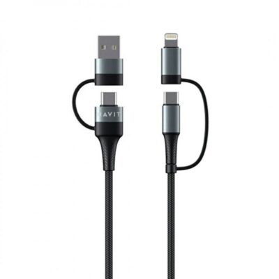 Cáp Sạc Nhanh 4in1 HAVIT CB6244, Sạc Nhanh PD 60W, Độ Dài 1m - BH 12 Tháng
