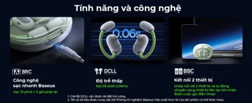 Tai Nghe Bluetooth Baseus Eli Sport 1 Open-Ear TWS Earbuds - Hình ảnh 16