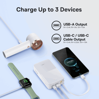 Sạc dự phòng hiệu Baseus EnerFill FC51 Bipow2 Pro Digital Display with Built-in Cable 20000mAh 22.5W - Nói lời tạm biệt với những sợi cáp sạc rối rắm và nỗi lo quên mang theo cáp! Sạc dự phòng <strong>Baseus EnerFill FC51 Bipow2 Pro Digital Display</strong> là giải pháp năng lượng "tất cả trong một" mà bạn đang tìm kiếm. Với dung lượng khủng 20000mAh và công suất sạc nhanh 22.5W, sản phẩm đảm bảo cung cấp năng lượng cho nhiều thiết bị trong nhiều ngày. Điểm nhấn đặc biệt là sợi cáp Type-C tích hợp sẵn tiện lợi và màn hình LED kỹ thuật số hiển thị chính xác từng % pin. Thiết kế nhỏ gọn, hiện đại cùng nhiều cổng sạc, <strong>Baseus EnerFill FC51 Bipow2 Pro Digital Display</strong> là người bạn đồng hành lý tưởng cho mọi chuyến đi, giúp bạn luôn kết nối.