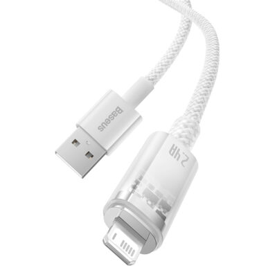 Cáp sạc nhanh hiệu Baseus Explorer Series with Smart Temperature Control USB to iP 2.4A - Bạn có lo lắng điện thoại bị nóng lên khi sạc, đặc biệt là lúc sạc qua đêm? Cáp sạc thông minh <strong>Baseus Explorer Series with Smart Temperature Control USB to iP 2.4A</strong> là giải pháp an toàn tối ưu. Được tích hợp chip kiểm soát nhiệt độ thông minh, sợi cáp này tự động điều chỉnh dòng điện, ngăn ngừa hiệu quả tình trạng quá nhiệt và bảo vệ tuổi thọ pin. Tận hưởng tốc độ sạc nhanh ổn định 2.4A và truyền dữ liệu hiệu quả. Với thiết kế "Explorer" trong suốt độc đáo và vỏ bện dù siêu bền, <strong>Baseus Explorer Series with Smart Temperature Control USB to iP 2.4A</strong> mang đến sự an tâm và phong cách cho mọi người dùng Apple.