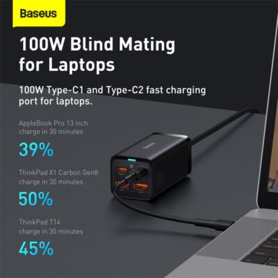 Sạc nhanh hiệu Baseus GaN3 Pro Desktop 2U+2C 100W EU - Dọn dẹp hoàn toàn bàn làm việc của bạn với trạm sạc đa năng <strong>Baseus GaN3 Pro Desktop 2U+2C 100W EU</strong>. Đây là giải pháp năng lượng "tất cả trong một" thay thế toàn bộ những củ sạc cồng kềnh. Với công nghệ GaN3 tiên tiến, trạm sạc mang lại công suất 100W mạnh mẽ, giúp bạn sạc nhanh đồng thời 4 thiết bị, bao gồm cả MacBook Pro, iPad và điện thoại. Thiết kế để bàn thông minh với dây nguồn dài giúp bạn đặt các cổng sạc ngay trong tầm tay, không cần phải cúi xuống tìm ổ cắm. Hãy đầu tư vào sự gọn gàng và hiệu suất đỉnh cao với <strong>Baseus GaN3 Pro Desktop 2U+2C 100W EU</strong>.