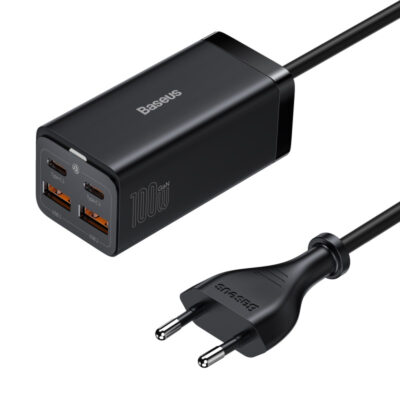 Sạc nhanh hiệu Baseus GaN3 Pro Desktop 2U+2C 100W EU - Dọn dẹp hoàn toàn bàn làm việc của bạn với trạm sạc đa năng <strong>Baseus GaN3 Pro Desktop 2U+2C 100W EU</strong>. Đây là giải pháp năng lượng "tất cả trong một" thay thế toàn bộ những củ sạc cồng kềnh. Với công nghệ GaN3 tiên tiến, trạm sạc mang lại công suất 100W mạnh mẽ, giúp bạn sạc nhanh đồng thời 4 thiết bị, bao gồm cả MacBook Pro, iPad và điện thoại. Thiết kế để bàn thông minh với dây nguồn dài giúp bạn đặt các cổng sạc ngay trong tầm tay, không cần phải cúi xuống tìm ổ cắm. Hãy đầu tư vào sự gọn gàng và hiệu suất đỉnh cao với <strong>Baseus GaN3 Pro Desktop 2U+2C 100W EU</strong>.