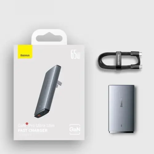 Bộ Sạc Nhanh Baseus GaN5 Pro Ultra-Slim C+U 65W - Siêu Mỏng, Sạc Laptop MacBook, Kèm Cáp 100W và Phích Cắm Du Lịch - Hình ảnh 12