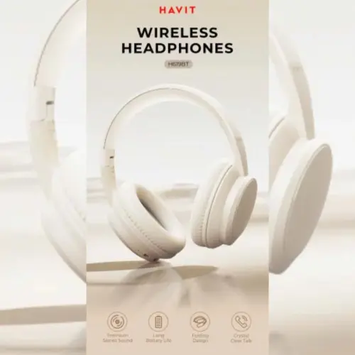 Tai Nghe Bluetooth Headphone HAVIT H619BT, Driver 40mm, BT 5.4, Có 3 Chế Độ EQ, Nghe Đến 20H - Chính Hãng BH 12 Tháng - Hình ảnh 2