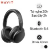 Tai Nghe Bluetooth Headphone HAVIT H619BT, Driver 40mm, BT 5.4, Có 3 Chế Độ EQ, Nghe Đến 20H - Chính Hãng BH 12 Tháng - Trải nghiệm sự tự do không dây và giao tiếp trong trẻo với tai nghe True Wireless <strong>HAVIT TW905</strong>. Được trang bị công nghệ kết nối Bluetooth 5.3 thế hệ mới, sản phẩm đảm bảo tín hiệu ổn định và ghép nối tức thì. Nổi bật với hệ thống 2 micro ENC khử ồn môi trường, giúp giọng nói của bạn luôn to, rõ ràng trong mọi cuộc gọi. Tận hưởng chất âm cân bằng và thời lượng pin bền bỉ lên đến 27 giờ khi dùng cùng hộp sạc. Với thiết kế công thái học nhỏ gọn, mang lại cảm giác đeo thoải mái suốt cả ngày, <strong>HAVIT TW905</strong> là lựa chọn thông minh cho nhu cầu làm việc, học tập và giải trí hàng ngày.