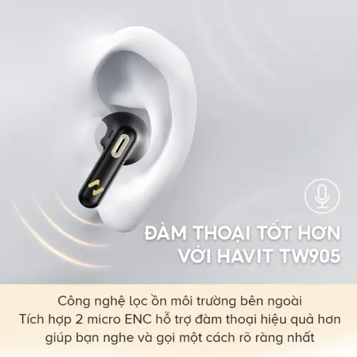 Tai Nghe True Wireless HAVIT TW905, Bluetooth 5.3, 2 Mic ENC, Nghe Nhạc Đến 27H - Hình ảnh 8